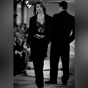 NWT Vintage DKNY Pure Wool Double Breasted Blazer /Trench - Black size L